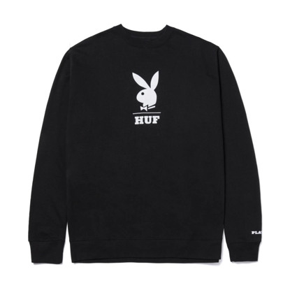 HUF HUF X PLAYBOY LOGO CREWNECK BLACK XL