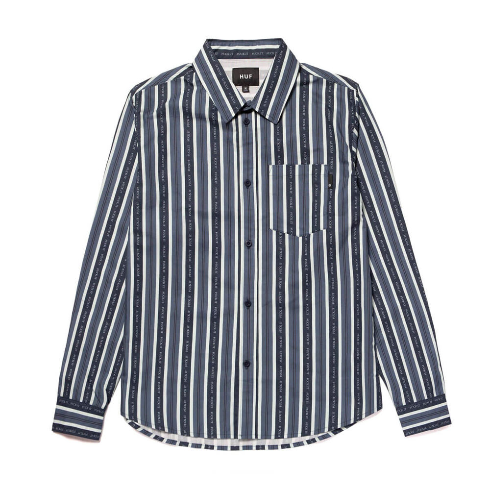 HUF FUCK IT STRIPE L/S SHIRT | Obsession Shop