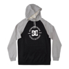 DC DC STAR PILOT RAGLAN PULLOVER HOODIE BLACK/GREY HEATHER S