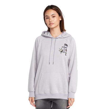 VOLCOM TRULY STOKED BOYFRIEND PULLOVER HOODIE MOONBEAM S