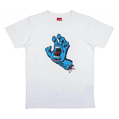 SANTA CRUZ YOUTH SCREAMING HAND T-SHIRT WHITE 8-10