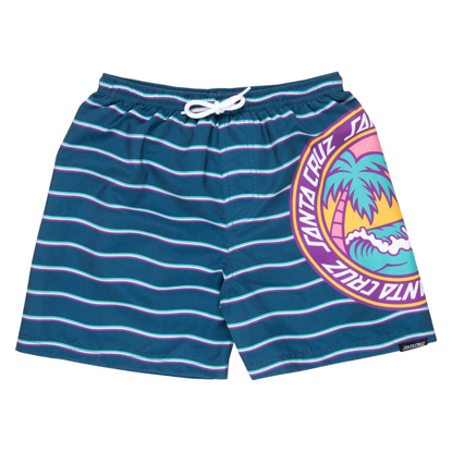 SANTA CRUZ YOUTH PARADISE BREAK TIDAL TEAL WAVE STRIPE 8-10