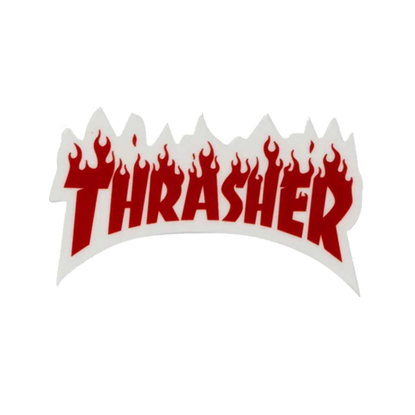 THRASHER MAGAZINE STICKER-FLAME LOGO SMALL RED
