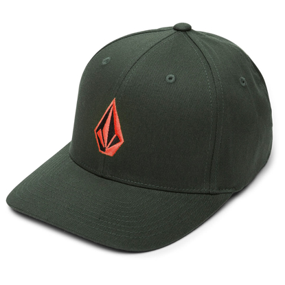 VOLCOM FULL STONE FLEXFIT HAT DARK FOREST S/M