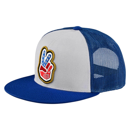 TROY LEE DESIGNS PEACE OUT TRUCKER SNAPBACK BLUE / CREAM UNI