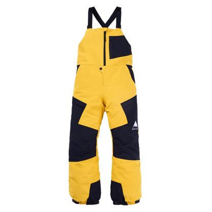 BURTON KIDS' POWLINE GORE-TEX BIB PANTS GOLDENROD / TRUE BLACK M