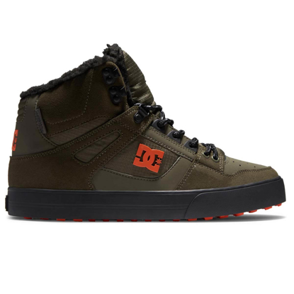 DC PURE HIGH-TOP WC WNT DUSTY OLIVE/ORANGE 45